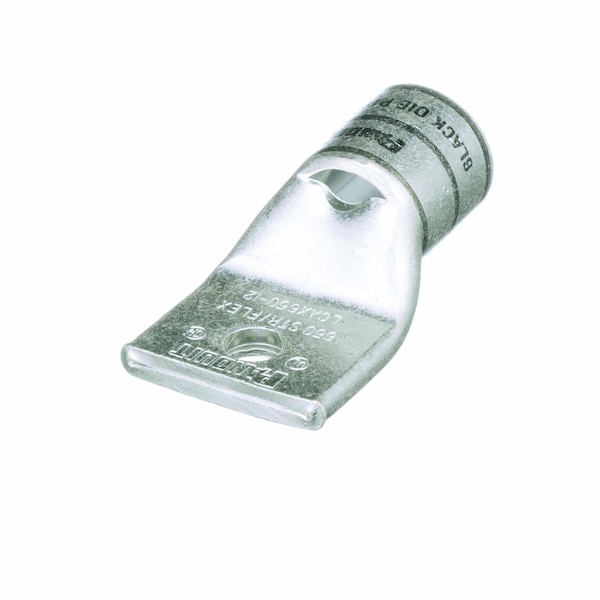 One-Hole Compression Lug, 1 to 2 in Stud, Standard Barrel, Copper, Black